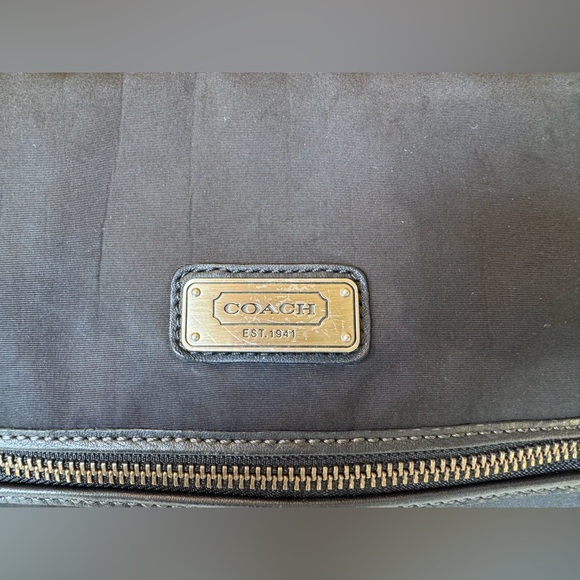 Coach Black Nylon Messenger Bag Computer Bag Adjustable Strap F70355 with COA - Picture 10 of 11